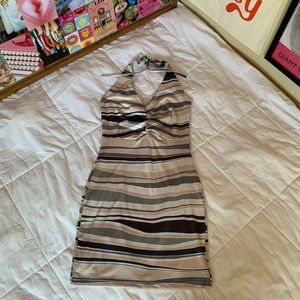 Green Abstract Halter Dress